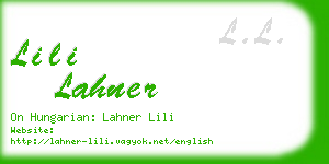 lili lahner business card